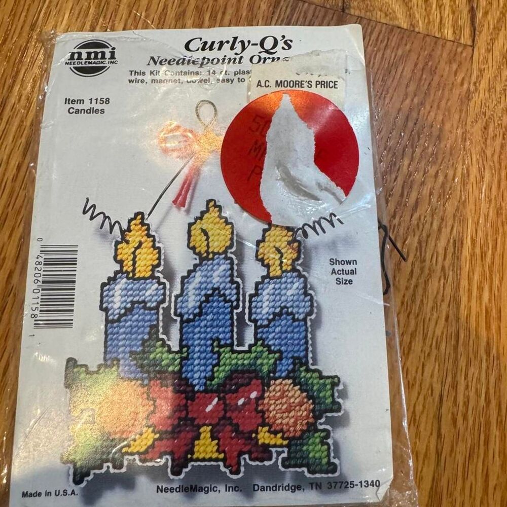 Needle Magic Curly Q's Needlepoint Ornaments - Candles